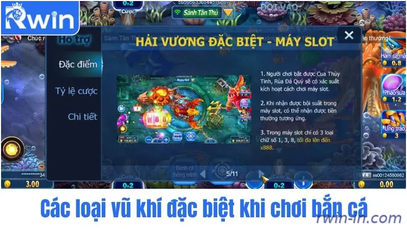 Vũ khí trong game bắn cá
