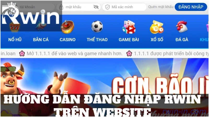 Đăng nhập Rwin trên website cho người mới