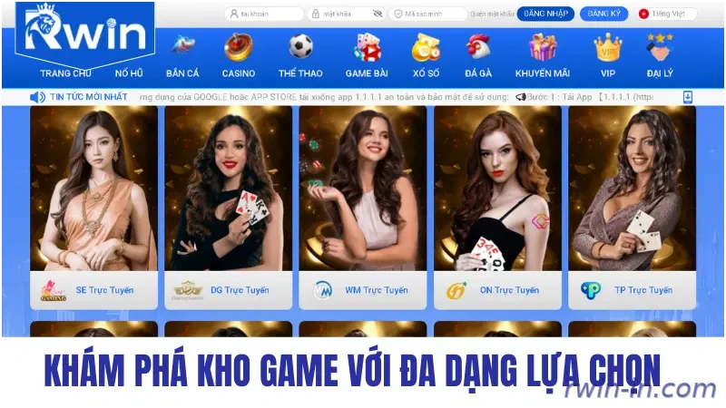 Kho game RWIN đa dạng cho hội viên