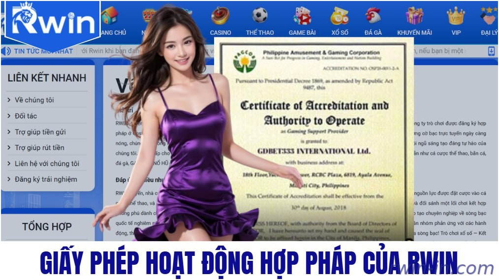 Giấy phép hoạt động hợp pháp của RWIN